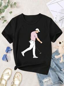 Rory McIlroy Hole-In-One Women's Golf T-Shirt - Ladies' Golf Apparel Cute Golf Shirts Classic Golf Tees - Black - View 1