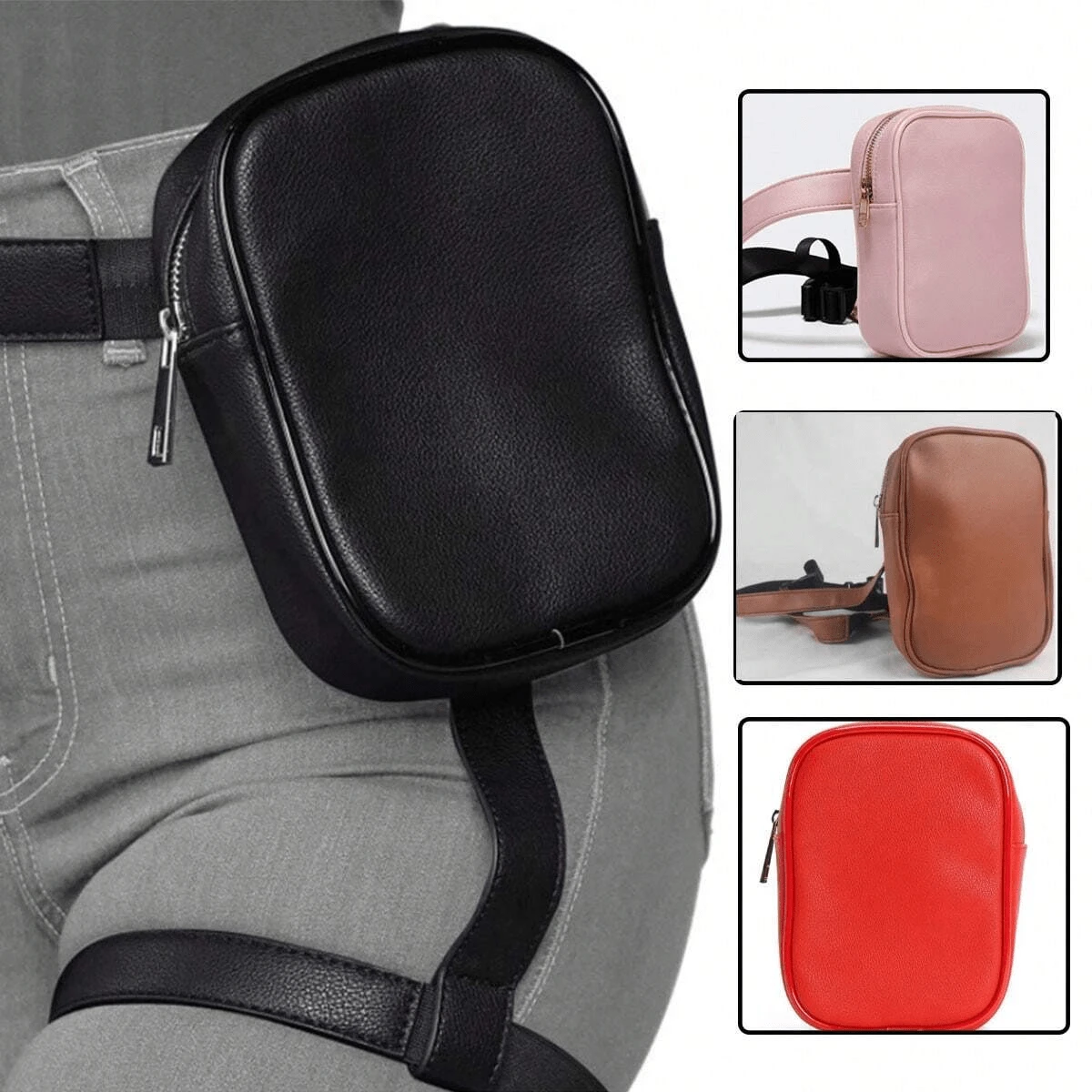 2PCS Holographic Thigh Bag - Phone Holder Festival Bag For Women, Men - Iridescent Ankle Pouch - Reflective Carnival Bag Sports Bag Sport Bag Waterproof Bag Holiday Beach Travel Vacation Phone Case Waterproof Phone Case Phone Bag Summer Swimming Bag Swim Holiday Beach - Multicolor - View 1