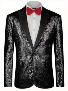 2pcs Shiny Suit Set: Blazer And Trousers, Stage Performance, Hosting, Photography Outfit