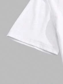 Cute Baby Cow Valentines Day T-Shirt For Women, Women's 220g Round Neck Casual Heavy Pure Cotton T-Shirt (1 PC) - White - View 8