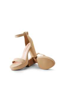 Women Platform Chunky High Heeled Sandals Ankle Strap Open Toe 4-Inch Block Heels Dress Shoes For Wedding Party Evening - khỏa thân - Xem 8