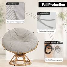 Papasan Chair Cushion Replacement Velvet Cover, Removable Soft Plaid Papasan Cushion Covers With Zipper And 8 Ties For Round Chair Cushions