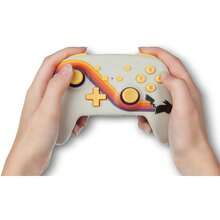 PowerA Control Inalámbrico Mejorado para Switch - : Retro - Licencia oficial de - Rojo y blanco - Ver 2
