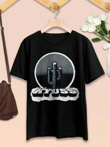 Women's Retro Kyuss Band T-Shirt - Vintage Style Tee Shirt Graphic Tee Rock Tee - Black - View 2