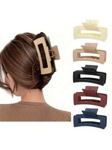 Set de 5 pasadores de pelo básicos para el día, de diseño de alta gama para mujeres con cabello grueso, de tamaño grande para recogidos y peinados