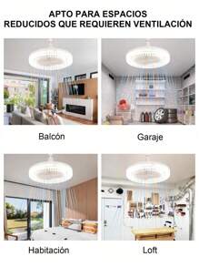 Portable LED Ceiling Fan Lamp, Home Energy-Saving Integrated Fan Light, Three-Color Light Fan With Smart Remote Control, Ceiling Fan Light, Remote Control, Modern Fan Light, Suitable For Living Room, Dining Room, Bedroom, Office - White - View 6
