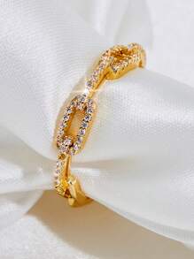 1 件时尚简约优雅个性化链锁戒指，母亲节生日礼物，情人节周年纪念礼物，适合日常佩戴、妈妈、母亲、母亲节、礼物