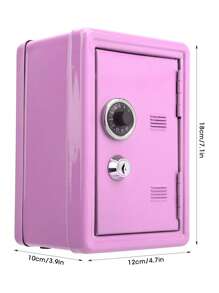 Caja De Monedas En Efectivo Para Niños, Mini Lata Metálica Con Cerradura Con Llave Y Contraseña, Caja De Almacenamiento De Oficina Con Cajón Extraíble, Regalo - Rosa - Ver 5