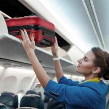 22x14x9 Inch Red Hardside Carry-On Luggage - Airline Approved With Spinner Wheels, TSA Lock & Lightweight Telescoping Handle