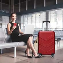 22x14x9 Inch Red Hardside Carry-On Luggage - Airline Approved With Spinner Wheels, TSA Lock & Lightweight Telescoping Handle