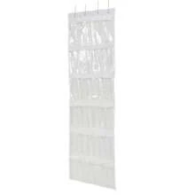 24 Pocket Clear Over The Door Non Woven Closet Shoe Organizer Shelf - Arctic White - 單身的 - 查看 2