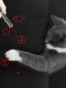1pc High Power Laser Cat Toy, Rechargeable Laser Pointer With Multiple Patterns, Woodlight UV Cat Urine Detector, Pet Training & Interactive Toy, Aluminum Alloy, USB Charging, 5 Patterns, Screen Indicator, Cat Interaction - Multicolor - View 8