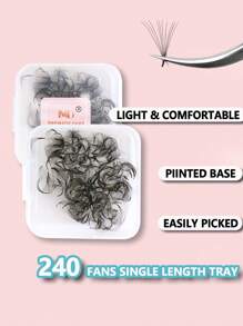 500 sợi mi giả uốn sẵn 10D, 240 sợi mi giả dày thủ công 10D độ dày 0.07mm dài 8-15mm, mi giả dày thon sẵn. - D - Xem 3