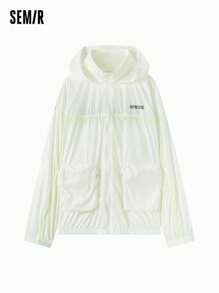 SEMIR Men's Hooded Letter Print Jacket, Loose-Fit Summer Outerwear For Couples, Fashionable And Comfortable