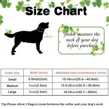1pc St Patrick's Day Theme White Shamrock Pattern Dog Collars, Soft & Comfortable Fabric Adjustable Random Print Dog Collars, With Quick Release Buckle For Small Medium Large Dogs, Suitable For Dogs To Wear During St Patrick's Day
