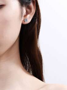 1 Paar Mode 925 Sterling Silber Kubikzirkonia Ohrringe Ohrstecker Hochzeits Jahrestags Schmuck für Frauen Weihnachtsgeschenk Edler Schmuck