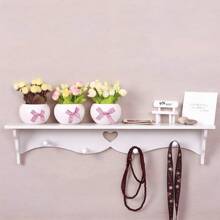 1Pcs Heart Floating Shelves Shaped Floating Wall Shelf Storage Shelf Mounted Storage Display Rack Bookshelf For Home Storage DecorationRoom Decor - White - View 6