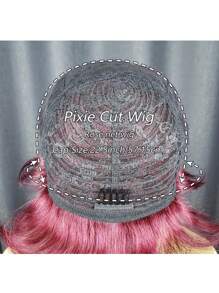 99J Pixie Cut Human Hair Wig 4-Inch 180% Density 99J Brazilian Remy Human Hair Wigs Glueless Human Hair Short Straight Style Hair Soft & Breathable Perfect For Parties And Daily Wear