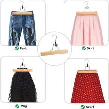 Wooden Pants Skirt Hangers, Smooth Finish Solid Wood Non Slip Jeans Slack Clamp Hangers Hair Extension Hangers(20Pcs Natural)…