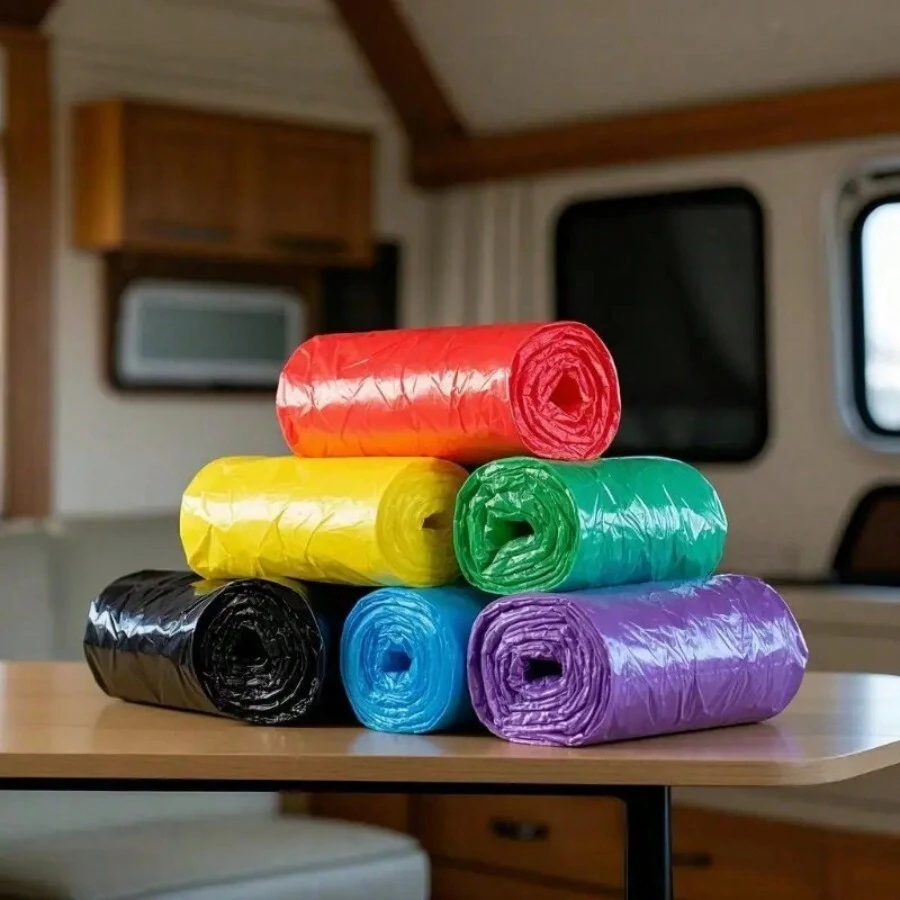 5 Rolls Of 100pcs Garbage Bags, Plastic, Multi-Purpose, Suitable For Home, Kitchen, Commercial, School, Office, Outdoor, Bathroom, Professional Use, Disposable