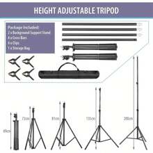 6.5 * 9.8ft Adjustable Backdrop Stand Kit Photo Background Support System With Carrying Bag And 4 Clamps - 6.5 * 9.8ft - View 4