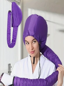 1 pezzo di copricapo regolabile per asciugacapelli in poliestere, intrecciato, inodore, adatto per capelli normali e lisciati, per acconciature, tintura e trattamento dei capelli, portatile, asciugatura rapida