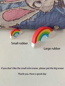 200pcs/15pcs Rainbow Bridge Eraser Students Learn Eraser Cartoon Mini Rainbow Eraser Thanksgiving Gift Holiday Gift Creative Cartoon Eraser Mini Eraser Student Prize Stationery Wipe Clean Without Leaving Marks Back To School - Multicolor - View 6