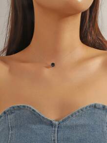 1 Peça Colar Gargantilha com Zircônia Cúbica e Cristal Transparente para Mulheres/Meninas, Colar de Zircônia em Estilo Universitário Simples para Uso Diário, Adequado como Presente do Dia das Mães/Amigos