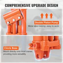Hydraulic Long Ram Jack, 3 To 8 Ton Engine Hoist Cylinder, With 1 To 2 Piston Pump Or Air Pump And Clevis Base Or Flat Base Hydraulic Ram Cylinder For Engine Lift Hoists Hydraulic Garage Shop Cranes Mechanical Farm - Đế khoan bơm piston đôi 8 tấn - Xem 5