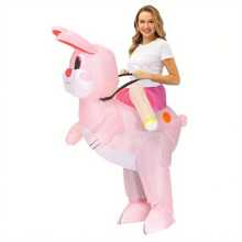 Inflatable Easter Bunny Costume, Inflatable Rabbit Costume, Rabbit Mascot Costume, Unisex Full Body Rabbit Costume, Valentine's Day Costume - Pink - View 5