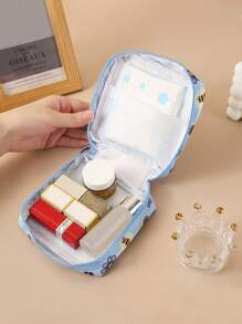 1 件创意简约收纳袋，便携式收纳袋，多功能旅行防水袋 - 大容量，防水，女士收纳袋，化妆品收纳袋，送礼佳品，学生返校旅行必备收纳袋。极简主义风格，防水面料，用于存放卫生巾、护垫和卫生棉条，波西米亚风