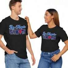 LA Strong T Shirt, Los Angeles, Unisex T Shirt, Trending T Shirt, Cool T Shirt, Los Angeles, Graphic Tee, Unique, Art T-Shirt, Oversized Short Sleeve Classic Heavy Cotton T Shirt Printed Graphic Tee Women's Casual Short-Sleeved Top