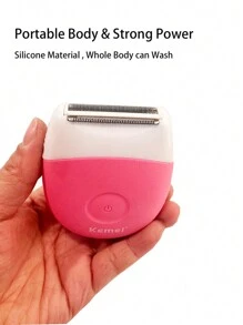 Kemei KM-3213 女士无痛脱毛器可水洗剃毛器女士USB充电式电动脱毛器身体防水毛发修剪器女士比基尼腿部腋下私处全身剃毛器无绳脱毛器