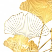 YUNRUX Feuille de Ginkgo à suspendre au mur, décoration murale en métal, art mural moderne, paysage créatif, décoration murale, feuilles de ginkgo en métal, image décorative, décoration d'image en métal