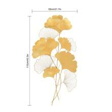 YUNRUX Feuille de Ginkgo à suspendre au mur, décoration murale en métal, art mural moderne, paysage créatif, décoration murale, feuilles de ginkgo en métal, image décorative, décoration d'image en métal