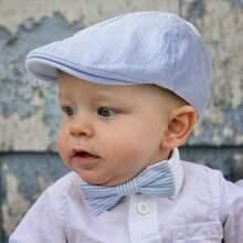 1PC Embroidered Beret Hats For Kids Boys Painter Caps With Adjustable Band Floral Art Hat For Toddler Parties School Play Costume Accessories - Blue - View 2