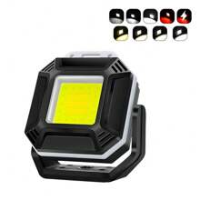 1 pièce Lampe de travail COB avec chargement Type-C, 3 sources de lumière, porte-clés lampe de poche multifonction portable pour le camping en extérieur