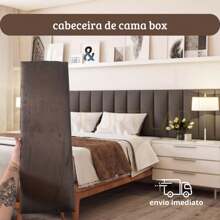 Headboard For Double Bed 60x20 Upholstered Modular Kit 7 Pieces Double-Sided Fixation - Óxido marrón - Ver 2