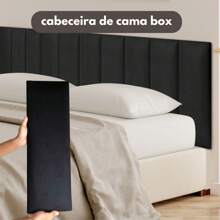 Headboard For Double Bed 60x20 Upholstered Modular Kit 7 Pieces Double-Sided Fixation - Negro - Ver 2