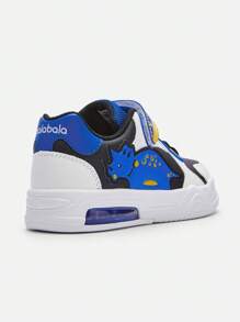 Balabala Boys' Color-Block Sports Sneakers, Anti-Slip Stylish Spring/Fall Shoes - White and Blue - View 5