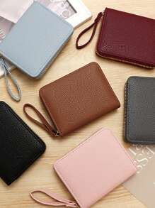 Zipper Coin Purse, Girl's Compact Large Capacity Wallet, Multi-Card Slots Ultra Thin Minimalist Card Case