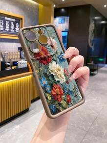 1 pieza Funda de teléfono a prueba de golpes con flor grande compatible con Iphone/Galaxy/Infinix/Redmi/OPPO/VIVO/Realme/MOTO/Itel/Tecno