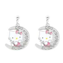 Sanrio 1 Pair Of Exquisite And Beautiful Earrings, Sanrio Earrings, Cute KT Cat, Alloy Material, With Red Bow And Diamond Pattern On It, Fashionable And Cute, Suitable For Various Occasions (Party, Festival, Leisure, Outdoor Decoration) Diy Earrings, Can Be Given As Holiday Gifts, (Christmas, Valentine's Day),Mom,Mother,Mother's Day,Gift