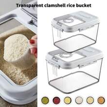 NetHong Airtight Rice DryFood Pet Container Seed Cat Dog Animal Food Storage Bin Baskets,Kitchen Accessaries,Kitchen Organiser,Kitchen Storage,Food Storage Containers,Storage Box With Lid,Kitchen Stuff,Rice Storage - White - View 9