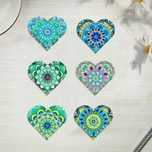 6 stuks/set Mandala 5D Diamond Painting bladwijzers, DIY Diamond Art PU lederen bladwijzers, Beginner Reading Craft Kit, Boekenliefhebber Terug naar school cadeau
