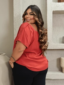 Plus Size Blouses - 屋頂的瓦片 - 查看 4