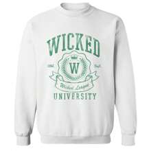 Social Collective Wicked University Unisex Graphic Cotton Pullover Sweatshirt - White - View 1