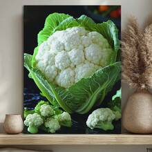 1 Pc Fashion Cauliflower Canvas Art  Wooden Framed Canvas Painting -  Thickness 2.25cm/0.9inch,Home Gift Decoration, Room Decoration Aesthetic, Wall Decoration Art, Perfect Gift, Autumn And Winter Wall Decoration, Living Room Decoration, Bedroom Decoration, Kitchen Decoration, Entry Decoration, Bathroom Decoration, Direct Wall Painting, High Quality Wall Painting Poster - Multicolor - View 3