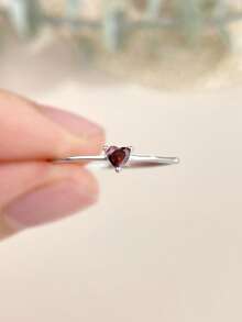 ESBERRY 1枚祖母绿戒指，女士S925纯银永恒戒指，奢华精致珠宝礼品 - 銀色 - 查看 4