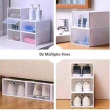 6PCS SHOE STORAGE WITH THICK TRANSPARENT FLAP DUSTPROOF MULTICOLOR - Multicolor - View 3
